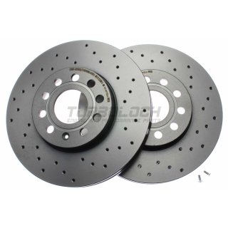 Brembo "XTRA" Bremsscheiben gelocht 09.9145.1X (288x25 mm - innenbelüftet) VA - Audi Seat Skoda VW