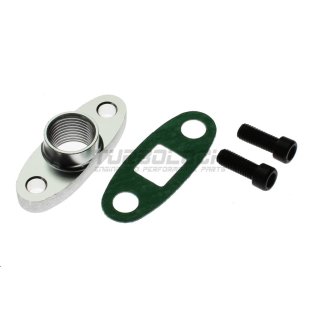 Flansch Ölrücklauf Aluminium - 1/2" NPT Gewinde -  Garrett T3 T4 GT40 GT50 GT55