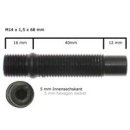 Doppel-Gewindebolzen M14 x 1,5 L: 66mm (39mm / 16mm) schwarz