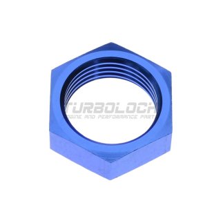 Aluminium Überwurfmutter für Bulkhead-Adapter AN8 D08 - blau