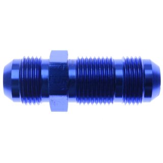 Aluminium Bulkhead-Adapter blau AN8 D08 3/4-16" UNF - gerade