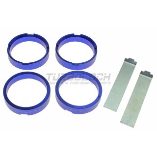 4x "Center Sleeves" Zentrierringe Aluminium Ø 66,6mm - 57,1mm L: 15 mm blau