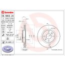 Brembo "Coated Disc Line" Bremsscheiben 09.5802.21 (259x20,6 mm - innenbelüftet) VA - Dacia Nissan Renault