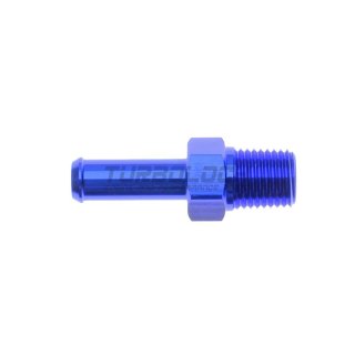 Schraubnippel Rohradapter Alu blau - gerade 1/8" NPT auf Ø 1/4" 6,3mm