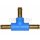 3 mm T-Stück Messing - blau