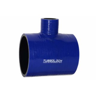 Ø 63mm Silikonschlauch-T-Verbinder mit 25mm Anschluss - blau