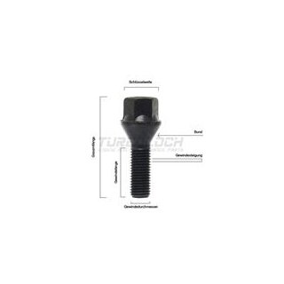 M14x1 Schraube Radschraube M14 X 1,5 X 27mm Mit Kugelbund – SW17, Von Bimecc, Perfekt Für Felgen Radbolzen M14x1 5 Kegelbund