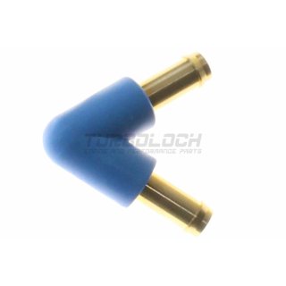 6 mm V-Stück Messing blau