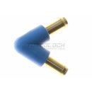 6 mm V-Stück Messing blau