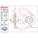 Brembo "Coated Disc Line" Bremsscheiben 09.5843.34 (257x22 mm - innenbelüftet) VA - Fiat Grande Punto / Opel Adam