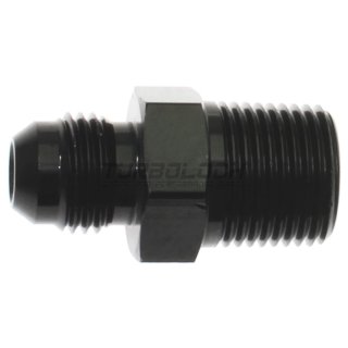 Fitting Alu Gewindeadapter Schraubadapter schwarz AN06 D06 9/16-18" UNF auf 3/8" NPT