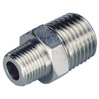 Doppelnippel - 3/8" - 1/8" - Messing vernickelt