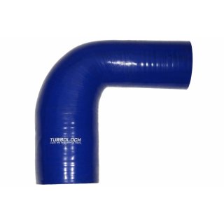 Ø 76 > 60mm / 90° Reduzierbogen / Silikonschlauch - blau